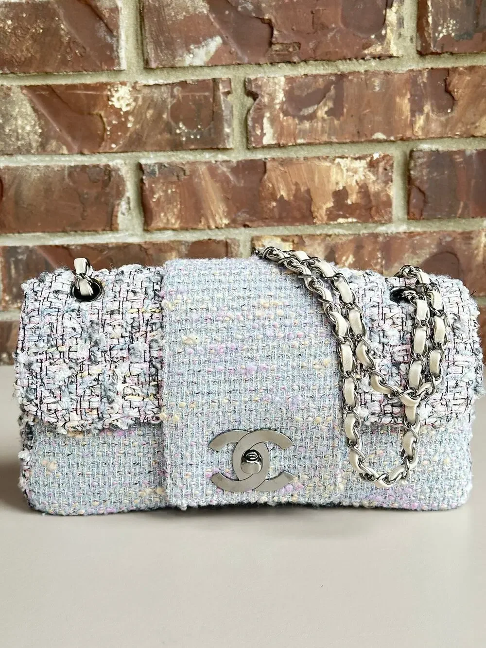Chanel Fantasy Flap Bag Tweed Medium Multicolor 74534
